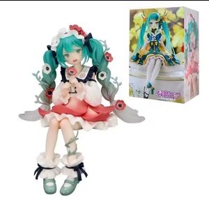 Colorful Anime Figurine with Green Hair